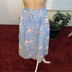 ALFRED DUNNER PALE BLUE COTTAGECORE MIDI SKIRT